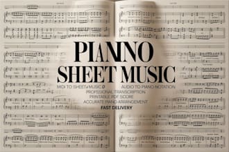 convert midi or audio into professional piano sheet music