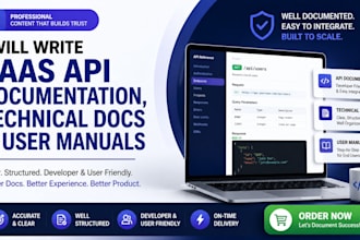 write saas API documentation, technical docs user manuals