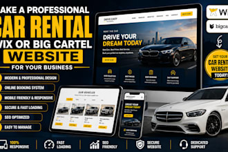 make a car rental wix or big cartel website for your business