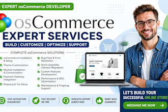 design or develop oscommerce ecommerce website development migration or fix bug