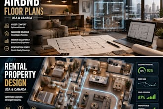 create airbnb renovation and rental property floor plans USA and canada
