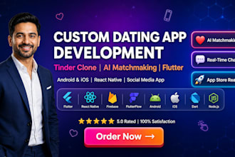 develop dating app tinder clone matchmaking app flutter android ios social media