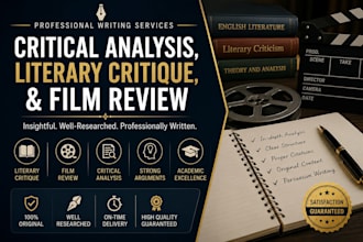 write professional critical analysis, literary critique,