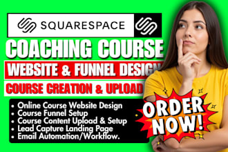 build squarespace coaching website, redesign squarespace online coaching funnel