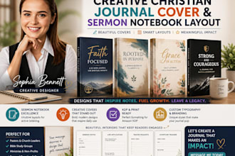 design creative christian journal cover and sermon notebook