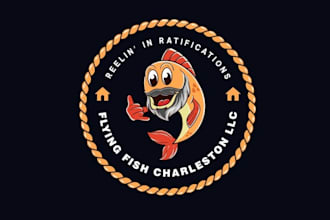 design fishy flare coastal realtor property logo