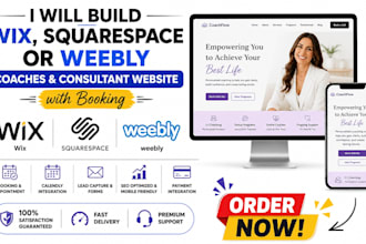 build wix squarespace weebly coaches website consultant website with booking