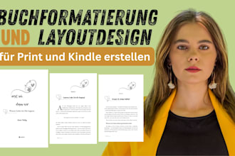 ich werde buchformatierung und layoutdesign fur print und kindle erstellen