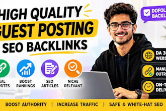 do high quality guest posting and backlink outreach for SEO