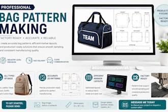 create professional bag sewing patterns for production