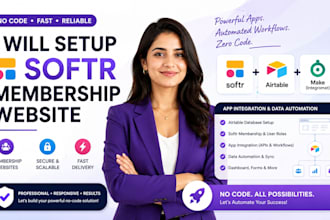 setup softr membership website airtable  app integration data automation no code