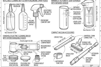 create smart home cleaning product accessory design, kitchen cleaning product