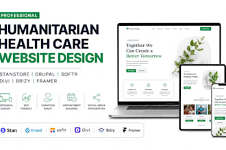 design humanitarian health care stanstore drupal softr divi brizy framer website