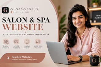 design salon spa website with glossgenius booking integration