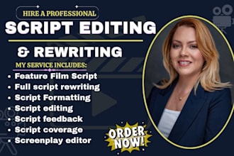 edit, proofread, format and rewrite your screenplay or script