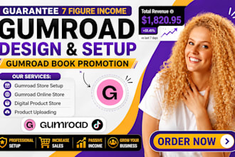 do gumroad digital product store, gumroad promotion, gumroad store design