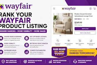 create and optimize product listing on wayfair account