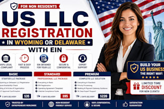 register US llc in wyoming or delaware with ein