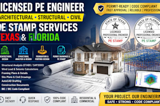 licensed architectural civil and structural engineer pe stamp in texas arizona
