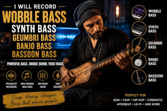 record wobble bass synth bass geumbri bass banjo bass and bassoon for your track