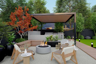 backyard landscape design, garden, patio, terrace as a landscape architect