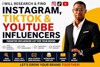 build targeted influencer list for instagram tiktok and youtube for your brand