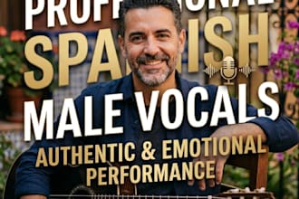 record professional spanish male vocals for your song session singer, vocalist