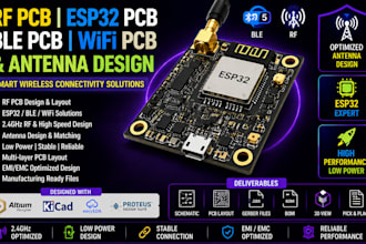 design rf pcb, esp32, ble and wifi pcb with antenna layout