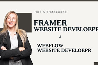 mobile responsive framer website, framer landing page, framer saas app developer