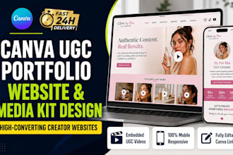 design canva website landing page ugc portfolio ugc media kit creator website