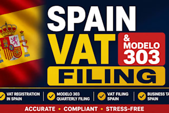 handle spain vat registration and  modelo 303 for businesses