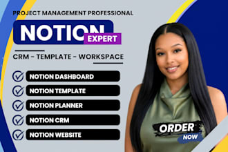 do a customised notion dashboard, notion workspace, notion template, website CRM