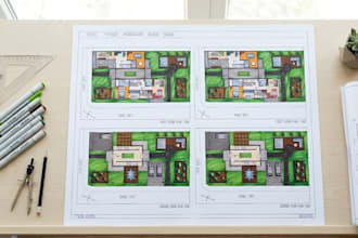 render architectural site plan, masterplan, landscape plan