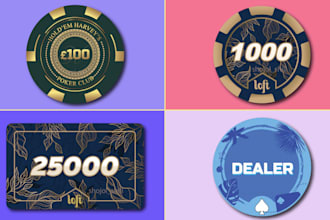create luxury poker logo and poker chip design