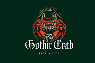 design awesome gothic style seafood restaurant logo