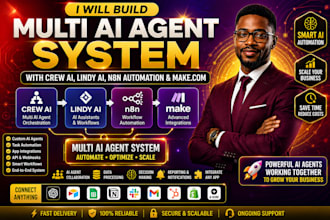 build multi ai agent systems with crewai, lindy ai, n8n automation and make com