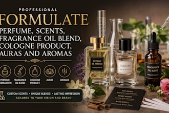 formulate perfume  scents  fragrance oil blend cologne product auras and aromas