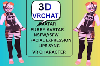 do custom vchat avatar,vrc avatar furry nsfw avatar vr character nsfw art