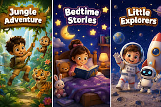 illustrate 3d children book illustration and children story books for kids