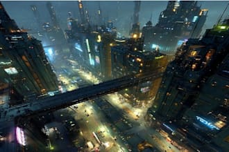 make cyberpunk city illustrations