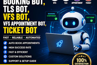 customize booking bot,vfs appointment,vfs appointment bot,ticket bot