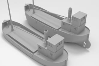 create realistic northwind cargo,3d boat and ship models for unreal engine,pint