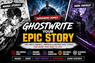 ghostwrite manga story, super hero comic and dark fantasy story