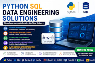 provide python and sql data engineering and analysis solutions