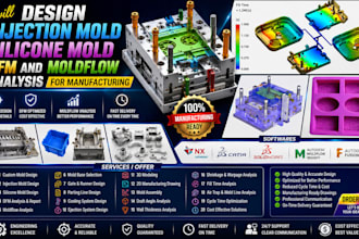 design injection mold silicone mold dfm and moldflow analysis for manufacturing