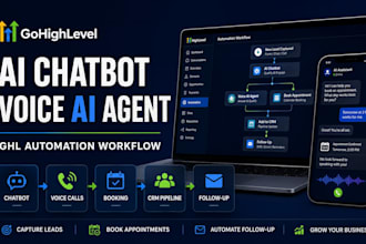 setup gohighlevel ai chatbot voice ai agent and ghl automation workflow
