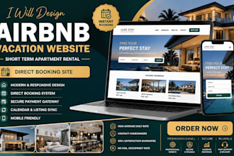 create airbnb vacation website short term apartment rental direct booking site