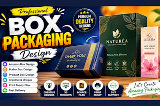 do box packaging design, amazon box design, mailer box and product box design