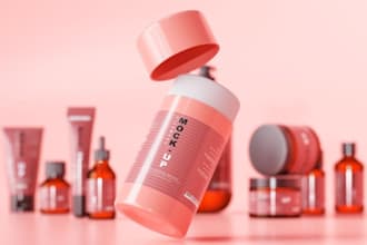create realistic 3d cosmetic product rendering and mockup design