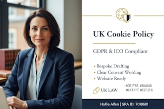 draft a professional ico and gdpr compliant UK cookie policy